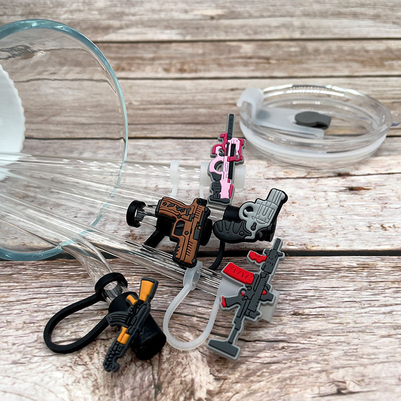 Wholesale 10pcs/pack Party straw clip straw cap silicone dust plug straw decoration